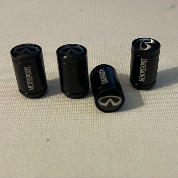 Infinity Motorsports valve Stem caps in black set of 4 NWT - Picture 3 of 4